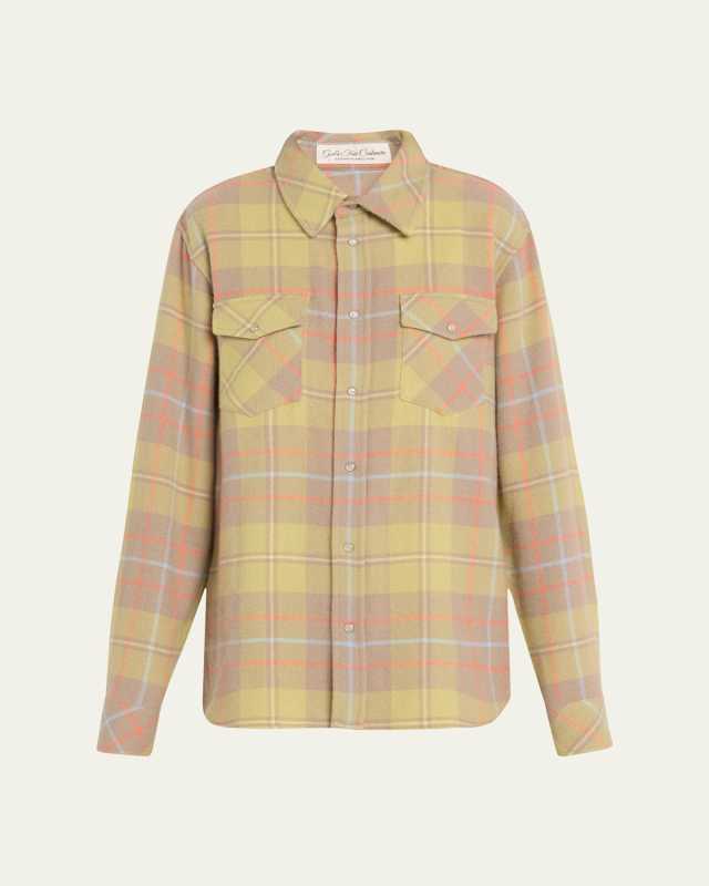 Earth Tartan Cashmere Button Down Shirt